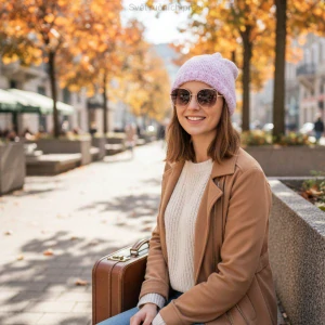 Růžovofialková - dívčí čepice