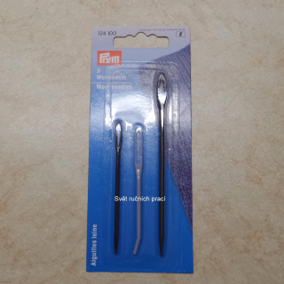 Sada tří plastových jehel na vlnu a silné příze