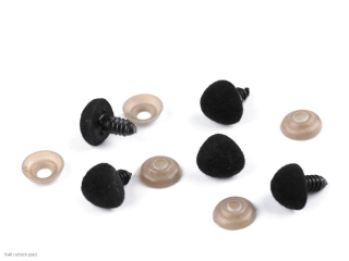 Bezpečnostní čumák sametový - černý - 14 x 15 mm