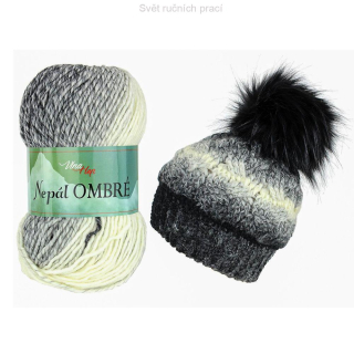 Nepál ombre - 7409 - smetanovošedá