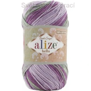  BELLA BATIK - 4149 - fialová - šedá - khaki